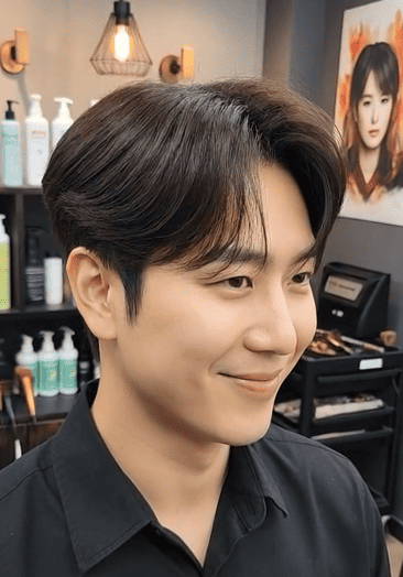 30대 남자 가르마 리프컷