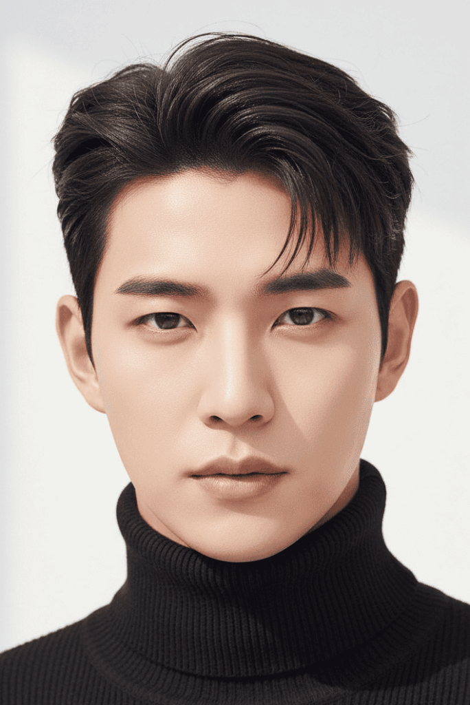 M자 이마 커버 가르마 펌